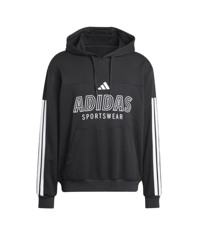 Sudadera adidas Tiro French Terry Hdy Hombre Negro/Blanco