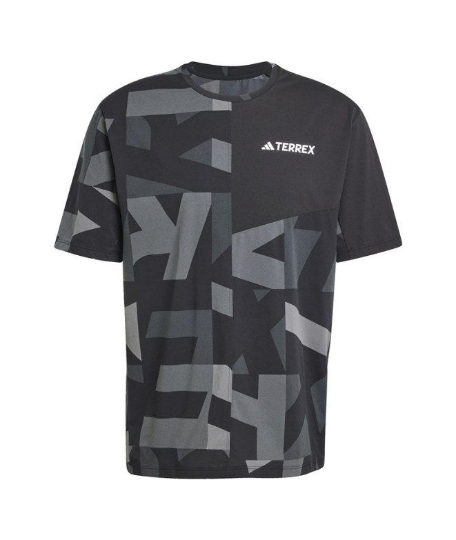 Camiseta de Montaña adidas Mt Aop Hombre Negro/Carbon