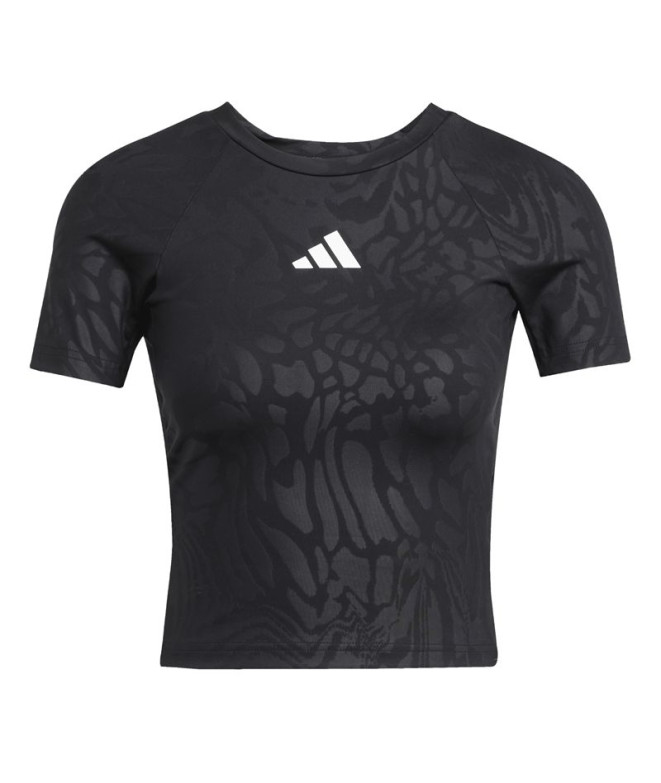 Camiseta de Fitness adidas Techfit Print Mulher Preto