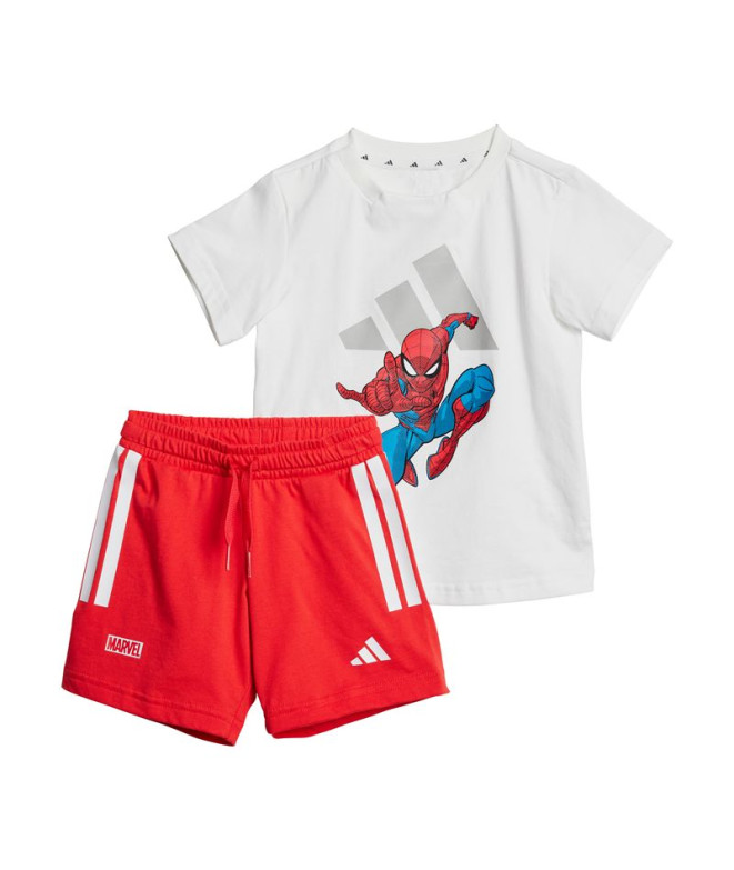 Conjunto adidas I Mrvl Sm Set Bebês Branco