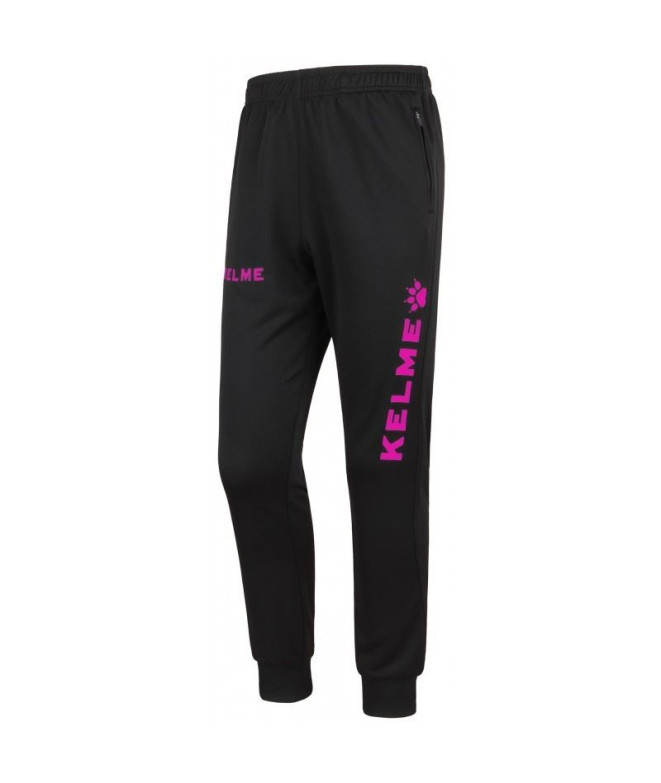 Pantalón de Fútbol Kelme Long Pant Global Infantil Black-Neon Rose