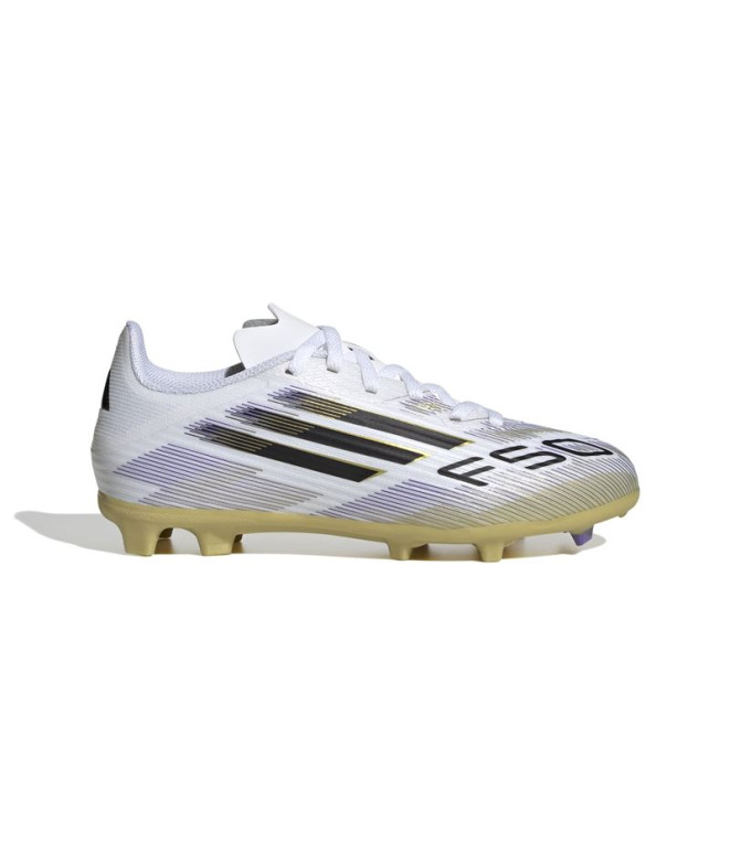 Botas de fútbol adidas F50 League Fg/Mg Infantil Blanco/Oro
