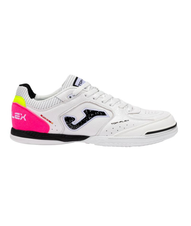 Zapatillas de fútbol Sala Joma Top Flex 2532 Blanco Fucsia Indoor Hombre