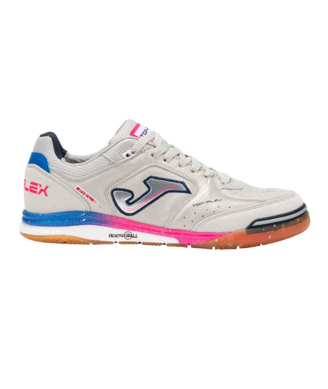 Sapatilhas de futsal Joma Top Flex Rebound 2512 Branco Fúcsia Indoor Infantil