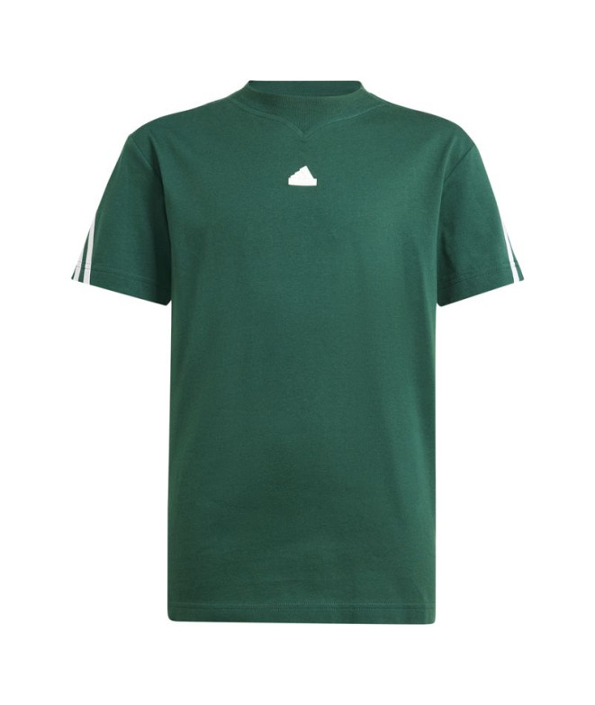 Camiseta adidas Future Icons 3 Stripes Infantil Verde Universitario/Blanco