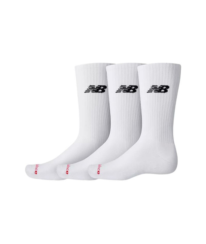 Meias New Balance Everyday Crew 3 Pares Branco