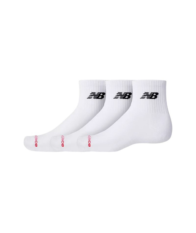 Meias New Balance Everyday Ankle 3 Pares Brancos