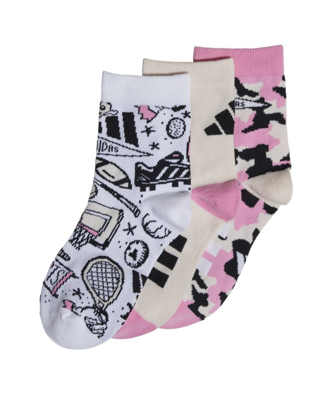 Calcetines adidas Doodle 3Pp So Infantil Marrón