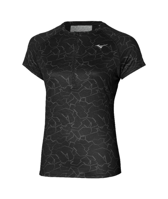 Camiseta de Trail Mizuno Graphic Trail Mulher Preto