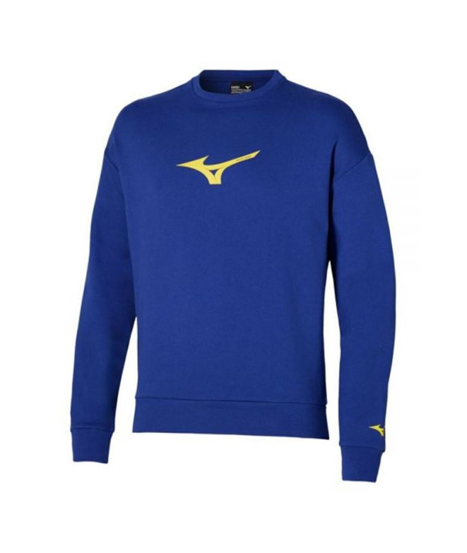 Sweat de Fitness Mizuno Athletics Rb Crew Homme Bleu
