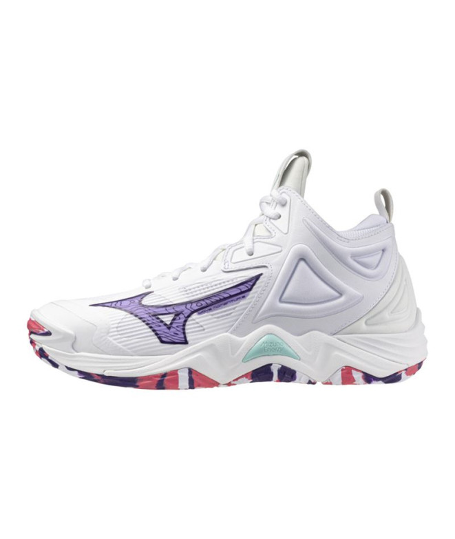 Chaussures De Volley-ball Mizuno Wave Momentum 3 Mid Femme Blanc