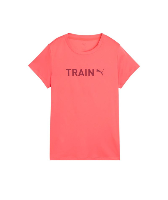 Camiseta de Fitness Puma Graphics Train ,Peach Frost, Mujer