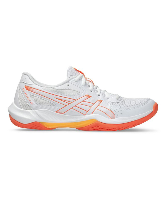 Sapatilhas de Andebol ASICS Gel-Rocket 12 Mulher Branco/Coral