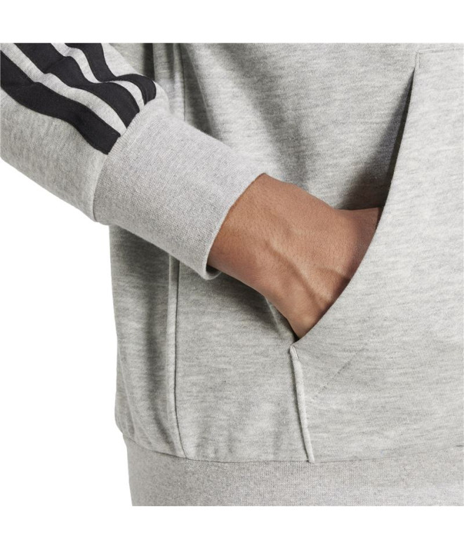 Moletom adidas 3 Bandas Fl Fz Hd Homem Cinza/Preto