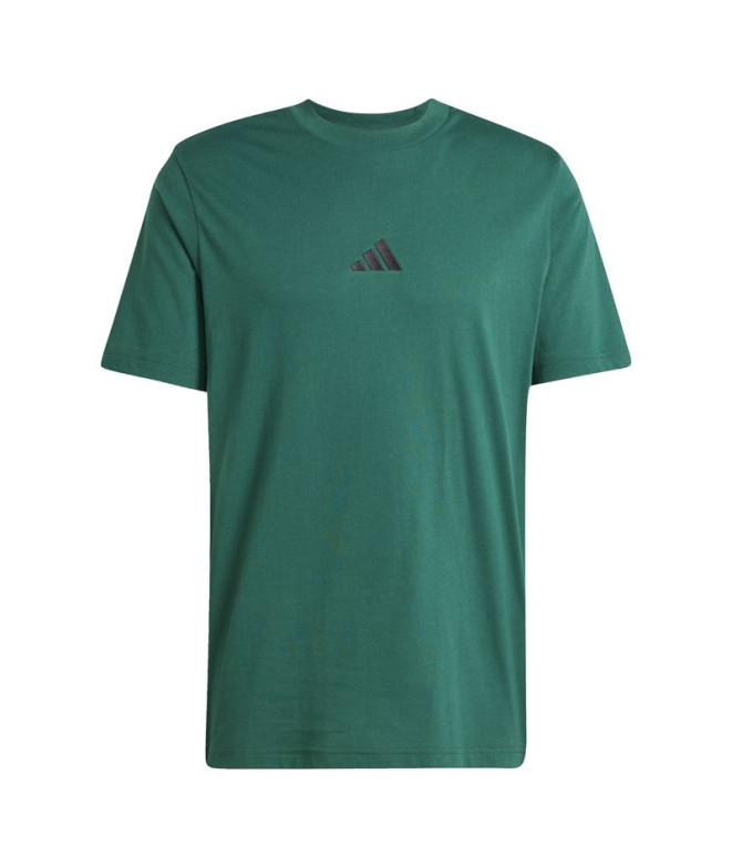 Camiseta adidas 3Bandas Sj Hombre Verde Oscuro/Negro