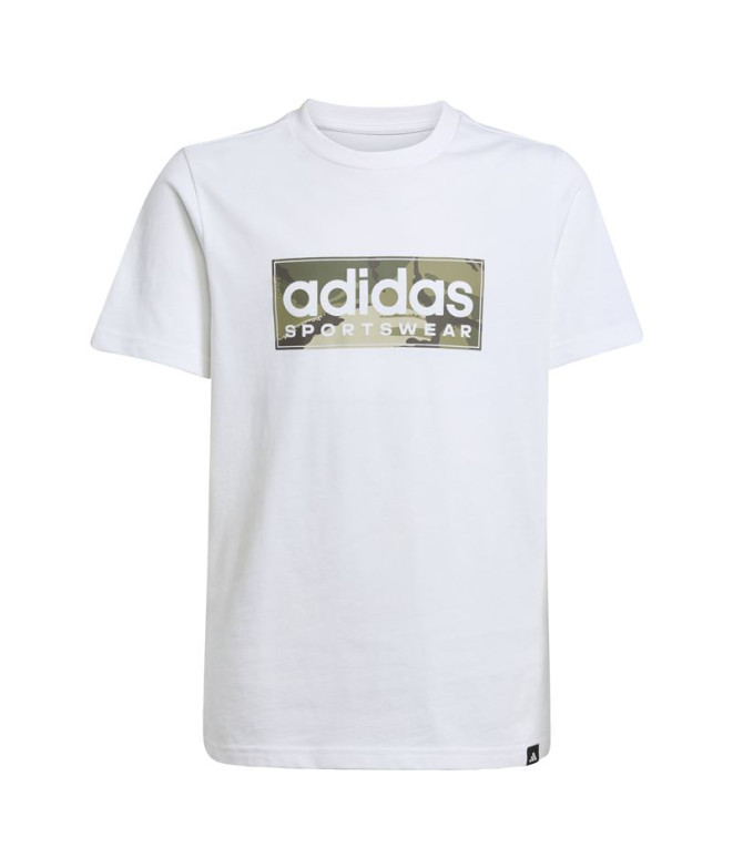 Camiseta adidas Camo Lin Niño Blanco