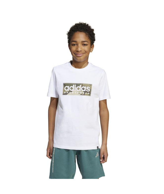 Camiseta adidas Camo Lin Menino Branco