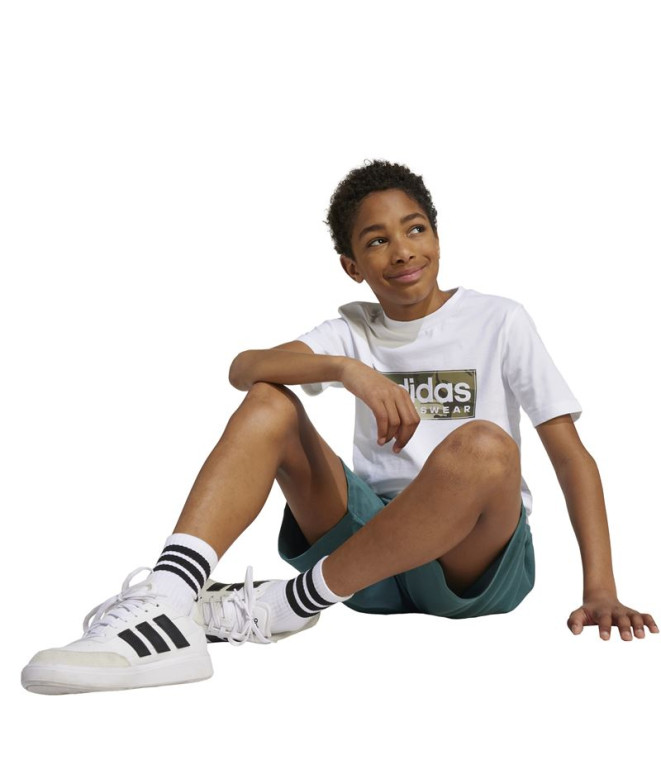 Camiseta adidas Camo Lin Menino Branco