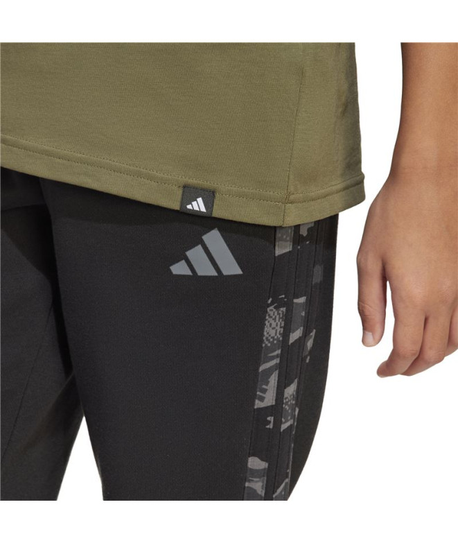 Camiseta adidas Camo Lin Menino Verde Escuro