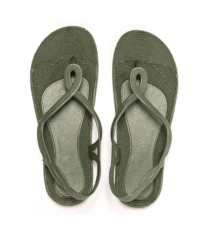 Tongs Brésiliennes Antalya Militaire Femme Verte