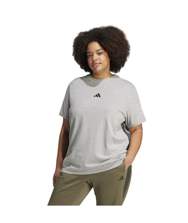 Camiseta adidas 3 Bandas Sj Mujer Gris