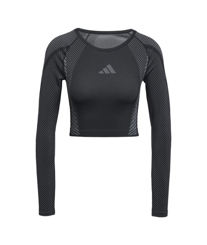 Camiseta de Fitness adidas Seamless Ls Mujer Negro