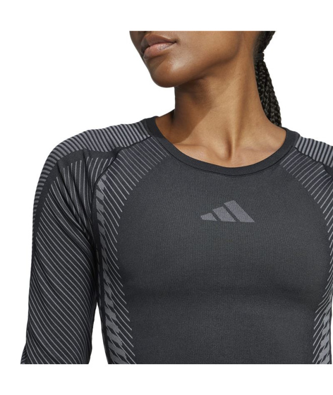 T-shirt de Fitness adidas Seamless Ls Femme Noir