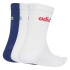 Meias adidas C Lin Crew 3P Infantil Azul Escuro / Branco / Branco