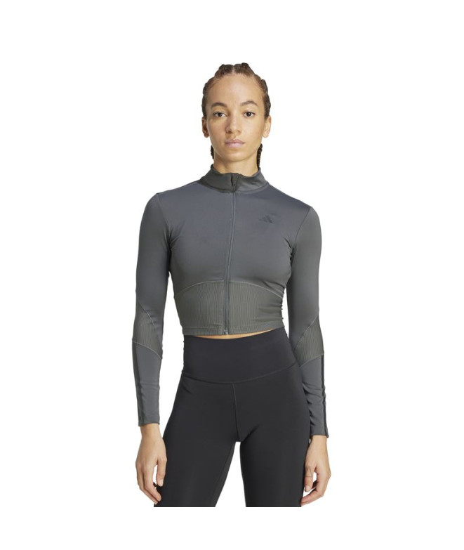Moletom de Fitness adidas Hyg Rib Track Mulher...