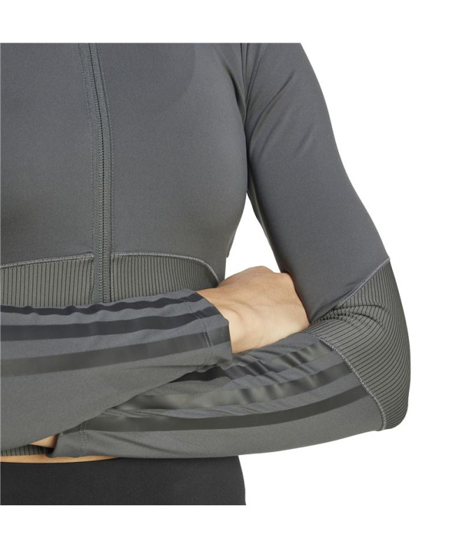 Moletom de Fitness adidas Hyg Rib Track Mulher...