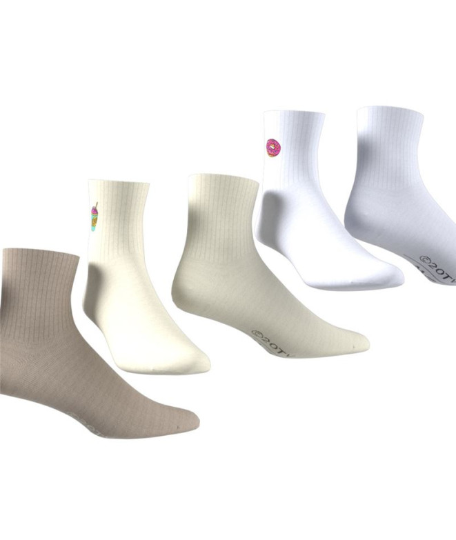 Meias adidas Sim 3Pp Emb Infantil Bege