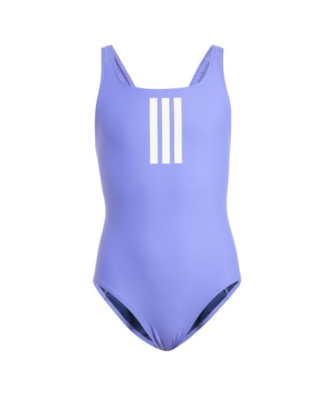Maillot de bain de Natation adidas 3Bandas Mid Suit Gy Fille Bleu/Blanc