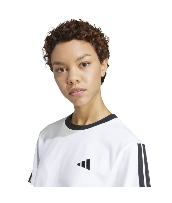 Camiseta adidas 3 Bandas Bf Mulher Branco