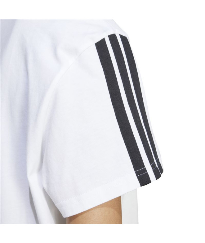 Camiseta adidas 3 Bandas Bf Mulher Branco