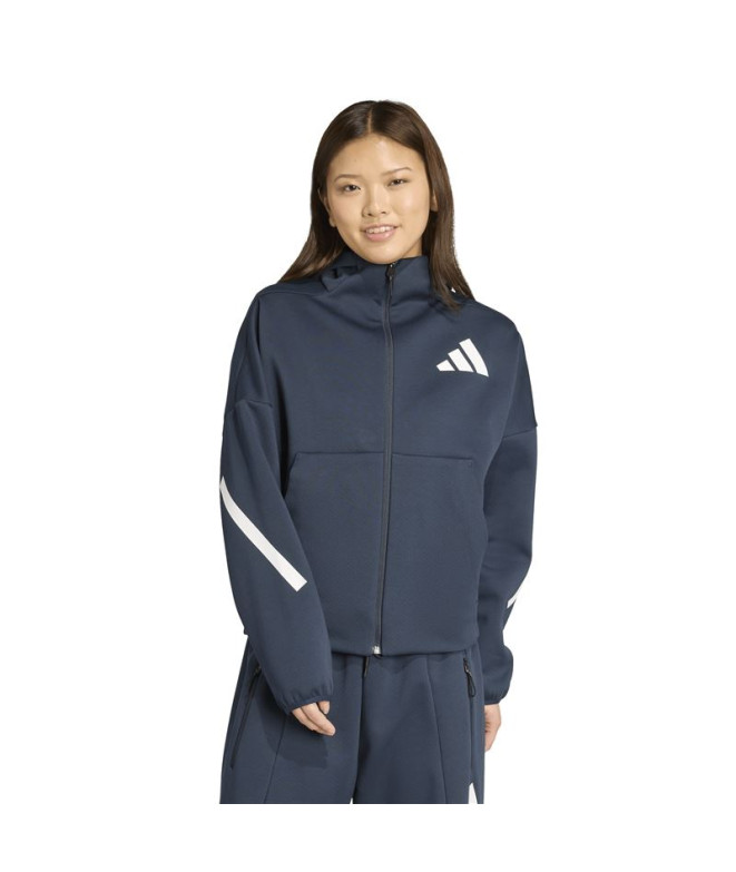 Sweat adidas Z.N.E. Fz Femme Bleu Marine