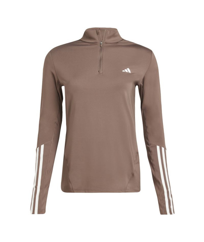 Sweat de Fitness adidas Hyglm 1/4Zip Femme Marron