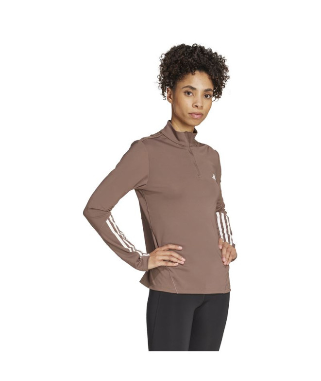 Sweat de Fitness adidas Hyglm 1/4Zip Femme Marron