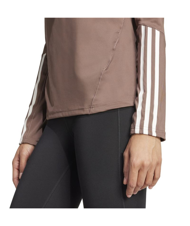 Sweat de Fitness adidas Hyglm 1/4Zip Femme Marron