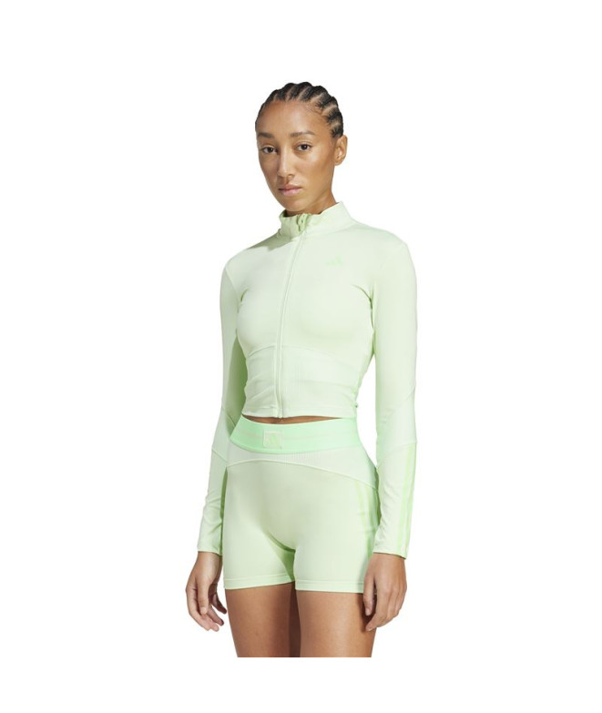 Sweat de Fitness adidas Hyg Rib Track Femme Verte