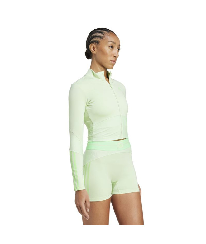 Sweat de Fitness adidas Hyg Rib Track Femme Verte