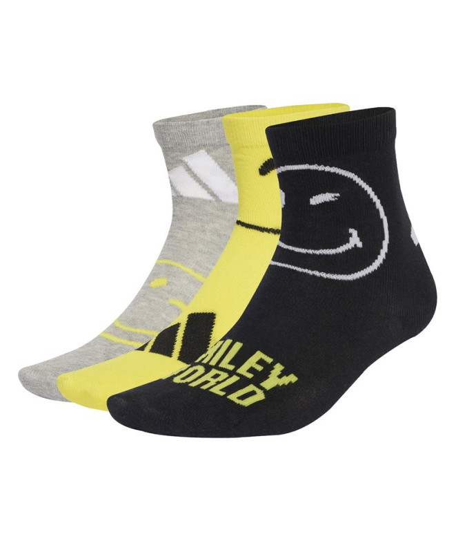 Meias adidas Smiley 3Pp Infantil Cinza