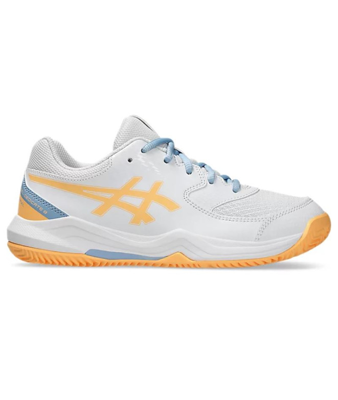 Chaussures de Pádel ASICS Gel-Dedicate 8 Padel Gs Enfant Blanc/Orange