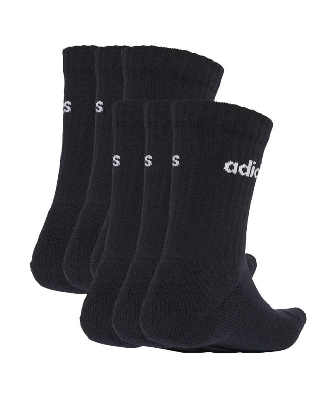 Meias adidas C Lin Crew 6P Infantil Preto / Branco