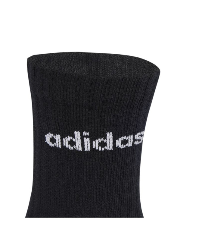 Meias adidas C Lin Crew 6P Infantil Preto / Branco