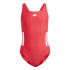Fato de banho de Natação adidas 3 Bandas Bld Swimsuit Menina Rubpur/Branco