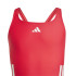 Fato de banho de Natação adidas 3 Bandas Bld Swimsuit Menina Rubpur/Branco