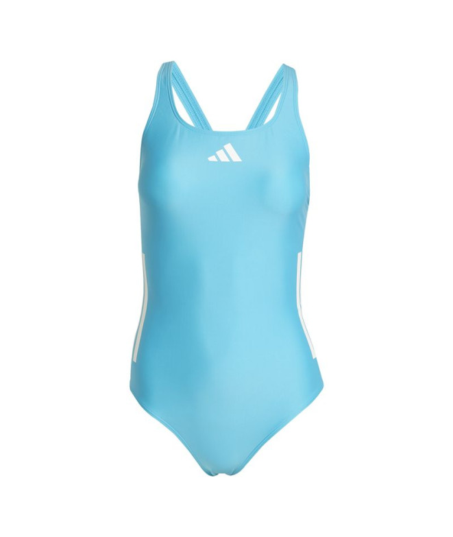 Bañador de Natación adidas 3 Bandas Bld Swimsuit Mujer Azul/Blanco