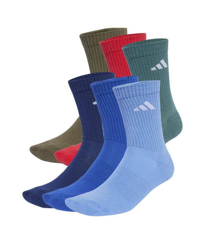 Chaussettes adidas C Newlogocrw 6P Enfant Bleu Foncé / Bleu / Vert / Rouge