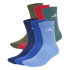 Meias adidas C Newlogocrw 6P Infantil Azul Escuro / Azul / Verde / Vermelho
