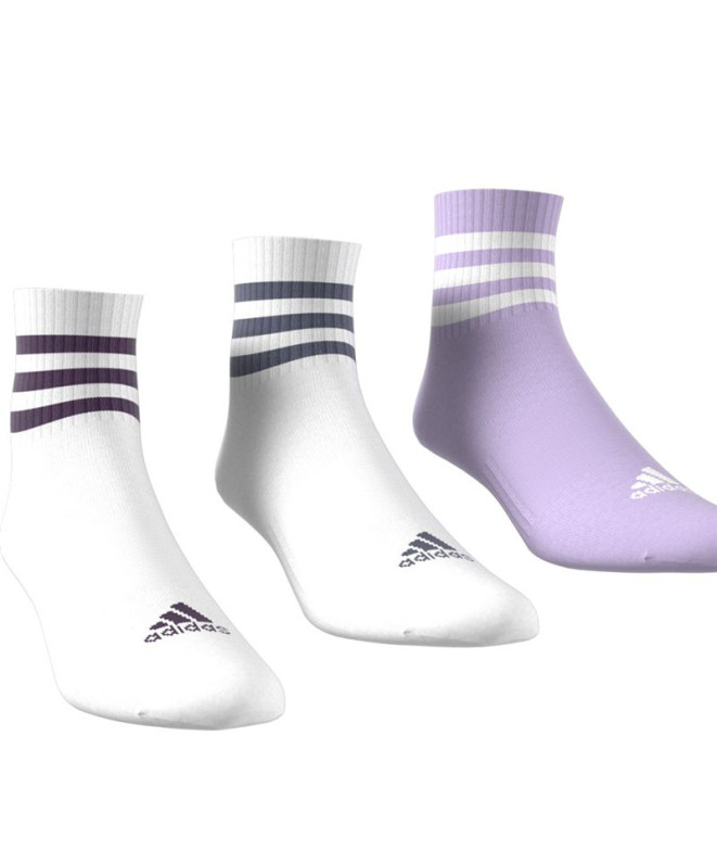 Calcetines adidas 3Bandas C Spw Mid 3P Infantil Blanco / Blanco / Cirpol